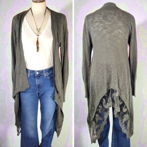 Francesca's Green Open Front Ladies Cardigan Size S